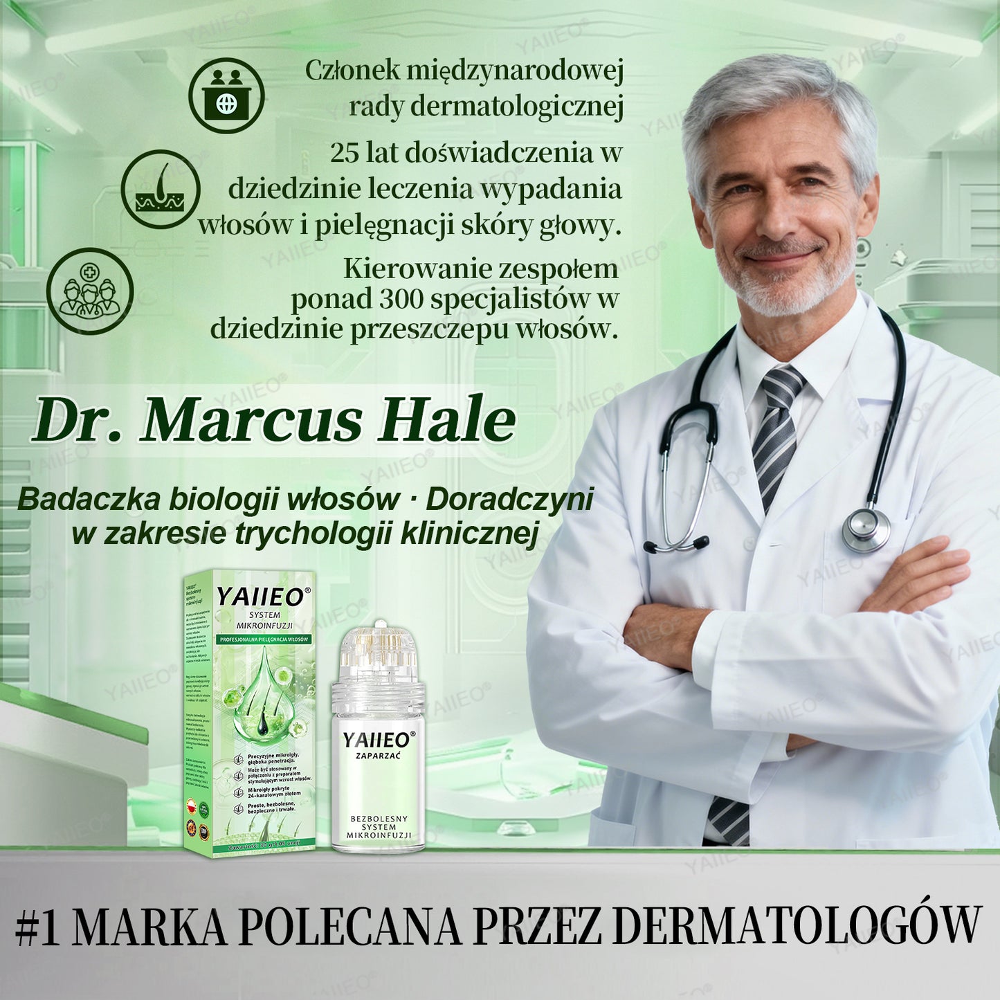 🍎 𝐘𝐀𝐈𝐈𝐄𝐎® Bezbolesny System Mikroinfuzji Głębokie blokowanie DHT, reaktywacja mieszków włosowych i widoczny wzrost włosów