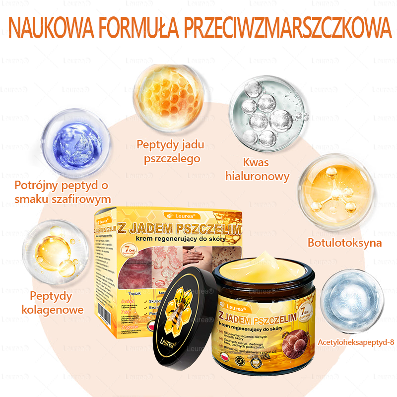 🐝✨Leurea® Krem Regenerujący z Jadem Pszczelim🔥 Naturalna regeneracja skóry, wygładzenie zmarszczek i promienna cera-50 ml