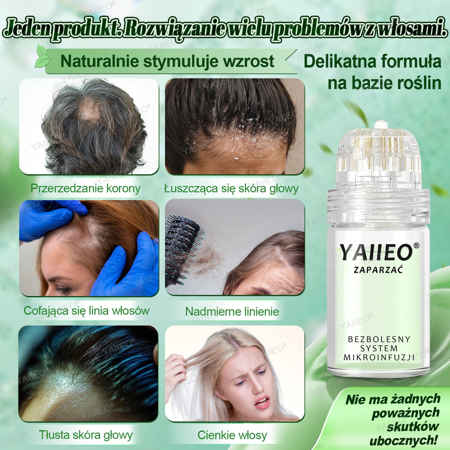 🍌 𝐘𝐀𝐈𝐈𝐄𝐎® Bezbolesny System Mikroinfuzji Głębokie blokowanie DHT, reaktywacja mieszków włosowych i widoczny wzrost włosów