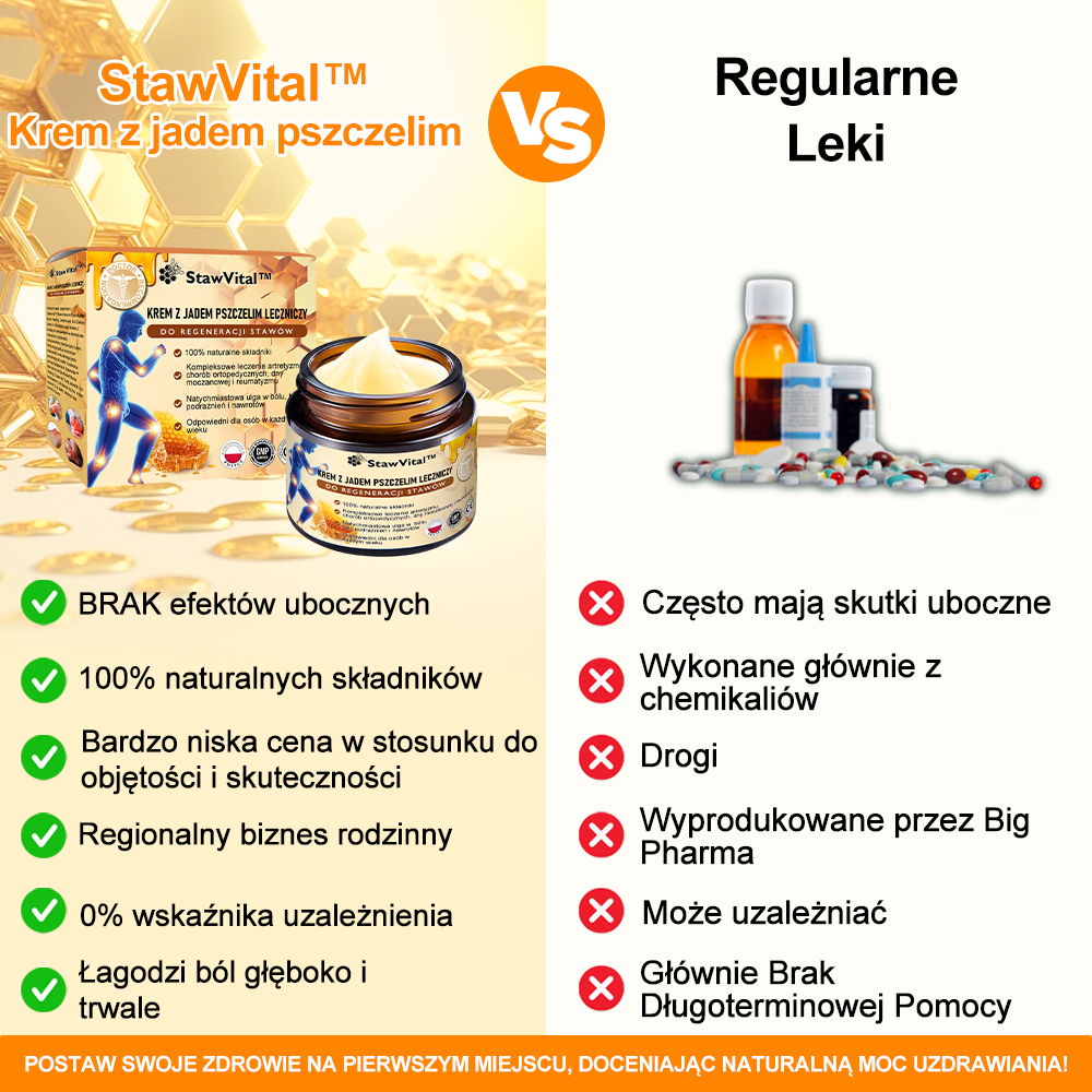 🐝𝑺𝒕𝒂𝒘𝑽𝒊𝒕𝒂𝒍™ Krem do regeneracji stawów i kości zawiera toksynę botulinową i jad pszczeli | ✨ Produkt z certyfikatem CE