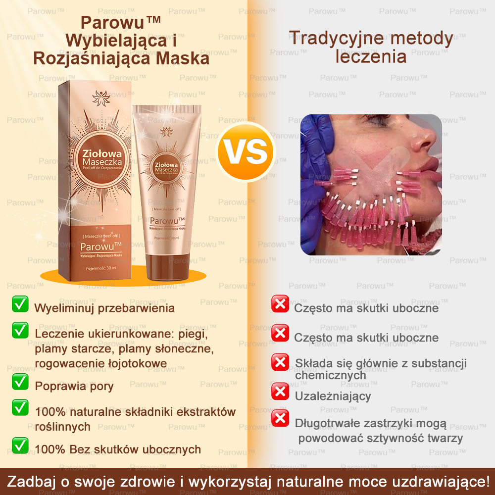 💟 Parowu™ Wybielająca i Rozjaśniająca Maska - Naturalne składniki trwale usuwają plamy, piegi i przebarwienia