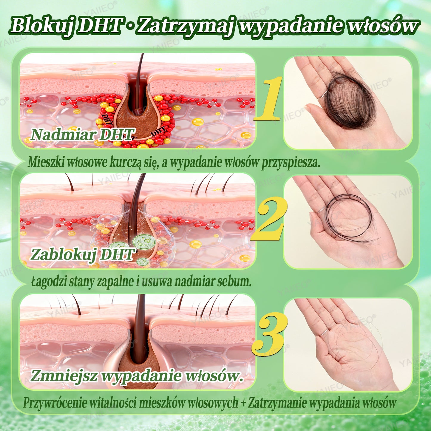 🍌 𝐘𝐀𝐈𝐈𝐄𝐎® Bezbolesny System Mikroinfuzji Głębokie blokowanie DHT, reaktywacja mieszków włosowych i widoczny wzrost włosów