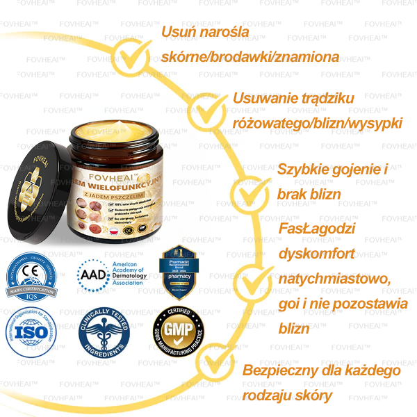 💎💎FOVHEAl™ Krem wielofunkcyjny z jadem pszczelim - Polecane przez dermatologów – Odpowiednie dla każdego wieku