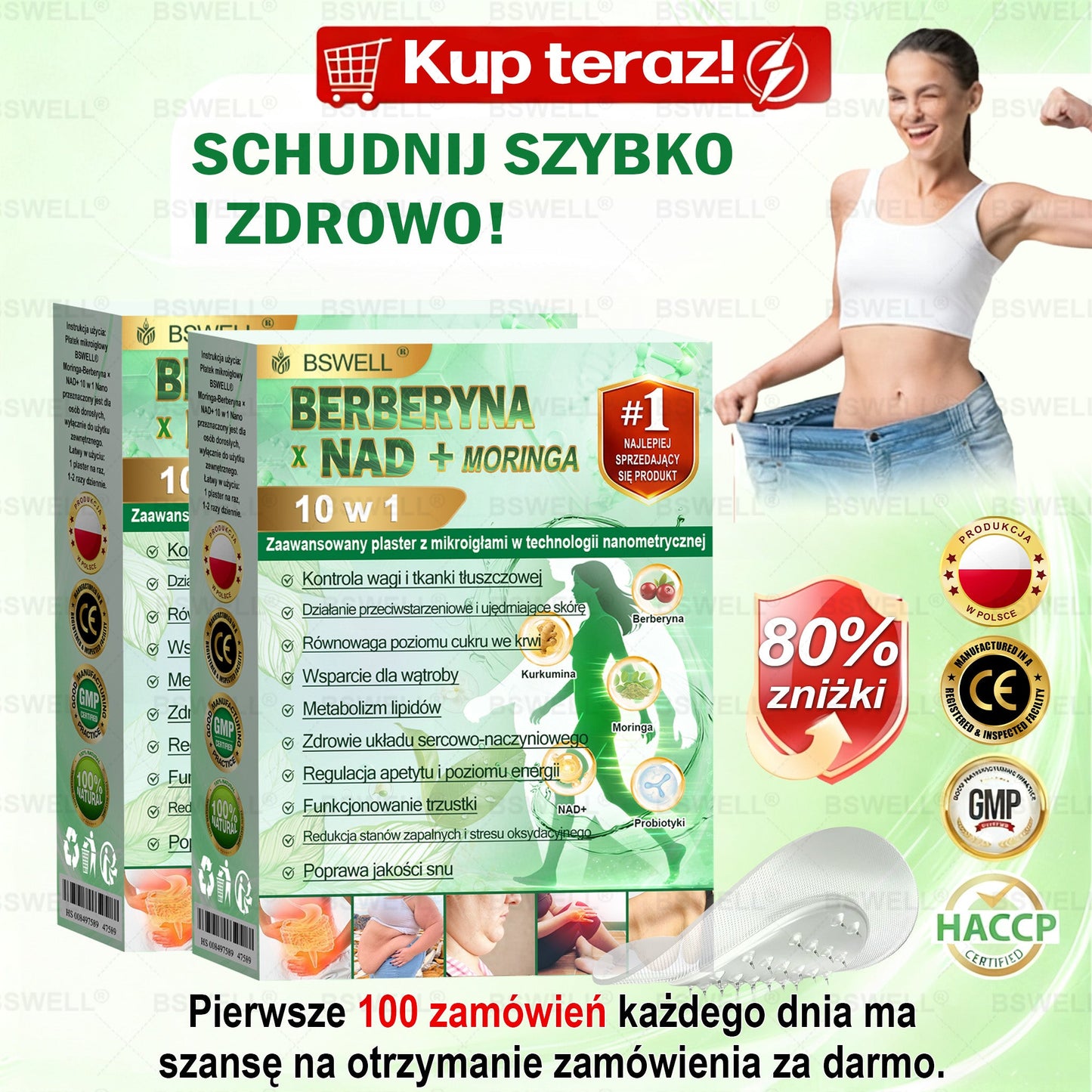 🪻BSWELL® Nano mikroigłowy plaster wyszczuplający (Raz dziennie, efekty już po 28 dniach ✅ Wspiera odchudzanie, serce, cukrzycę, sen, jelita, stawy i więcej.